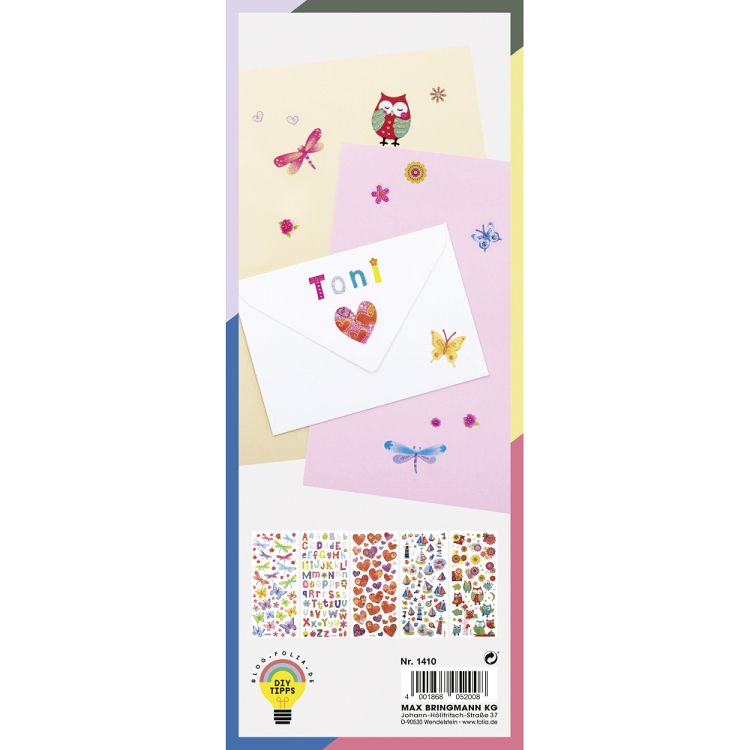 Σετ Αυτοκόλλητα Glitter, 5 Φύλλα 10X23 εκ, DECODREAMS