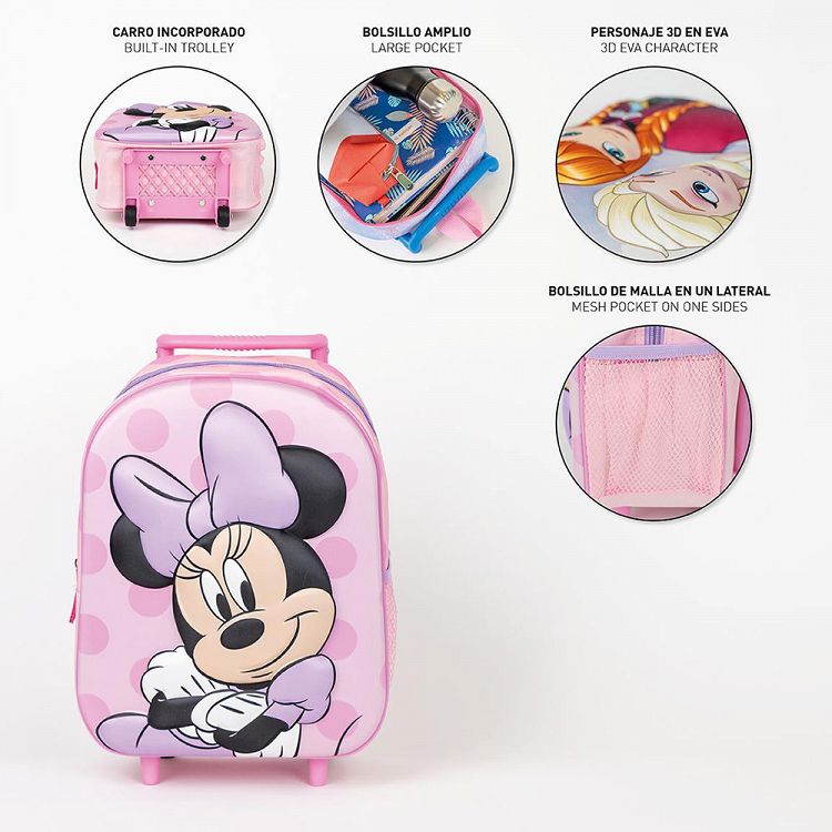 3D Τσάντα Πλάτης-Τρόλεϊ 31εκ Νηπιαγωγείου DISNEY Minnie Mouse