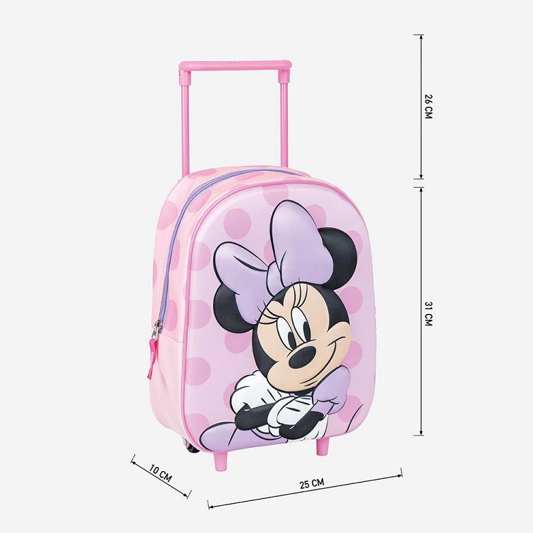 3D Τσάντα Πλάτης-Τρόλεϊ 31εκ Νηπιαγωγείου DISNEY Minnie Mouse