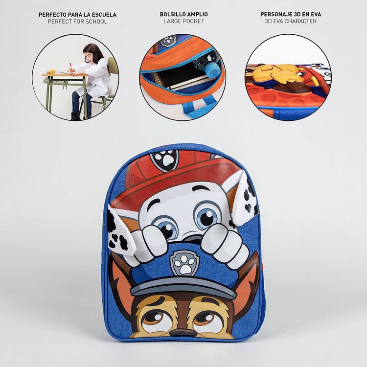 Παιδική Τσάντα Πλάτης 30εκ με Αυτιά PAW PATROL