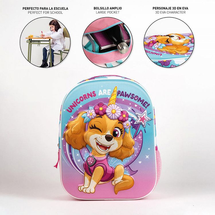 3D Τσάντα Πλάτης 31εκ Νηπιαγωγείου PAW PATROL Skye