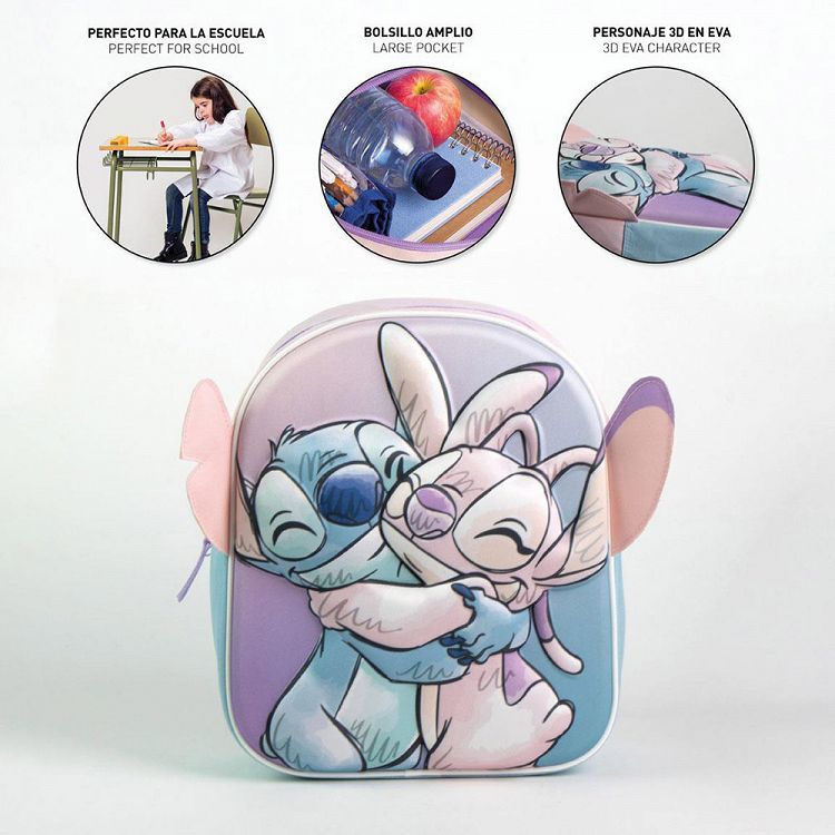Απαλή 3D Τσάντα Πλάτης 27εκ Παιδικού Σταθμού DISNEY Lilo & Stitch