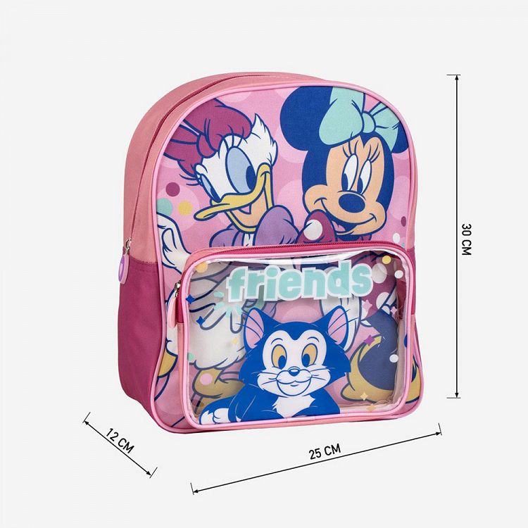 Παιδική Τσάντα Πλάτης 30εκ με Διάφανη Τσέπη DISNEY Minnie Mouse and Friends