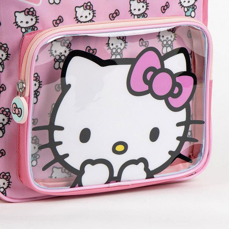 Παιδική Τσάντα Πλάτης 30εκ με Διάφανη Τσέπη HELLO KITTY