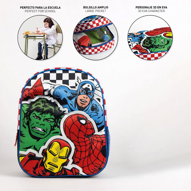 3D Τσάντα Πλάτης 31εκ Νηπιαγωγείου MARVEL Avengers
