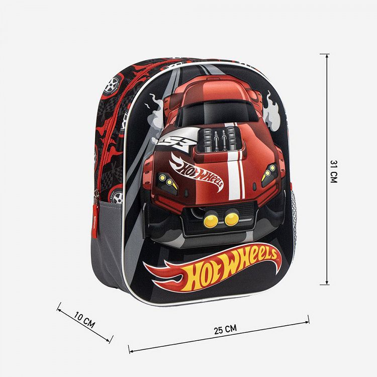 3D Τσάντα Πλάτης 31εκ Νηπιαγωγείου HOT WHEELS