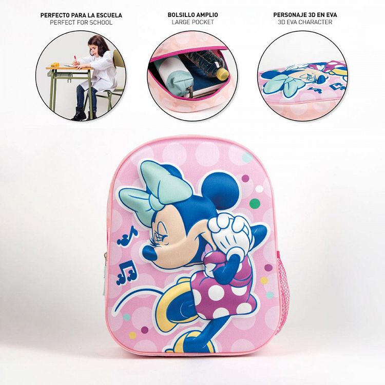 3D Τσάντα Πλάτης 31εκ Νηπιαγωγείου DISNEY Minnie Mouse