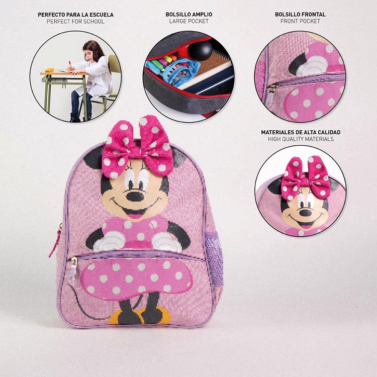 Παιδική Τσάντα Πλάτης 30εκ με Φιόγκο DISNEY Minnie Mouse