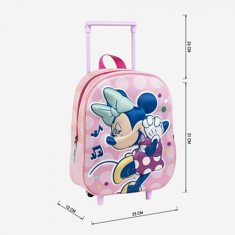 3D Τσάντα Πλάτης-Τρόλεϊ 31εκ Νηπιαγωγείου DISNEY Minnie Mouse