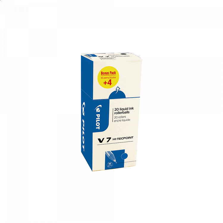 Στυλό 0.7mm PILOT HI-TECPOINT V7 Μπλε, σε Κουτί 16+4τμχ