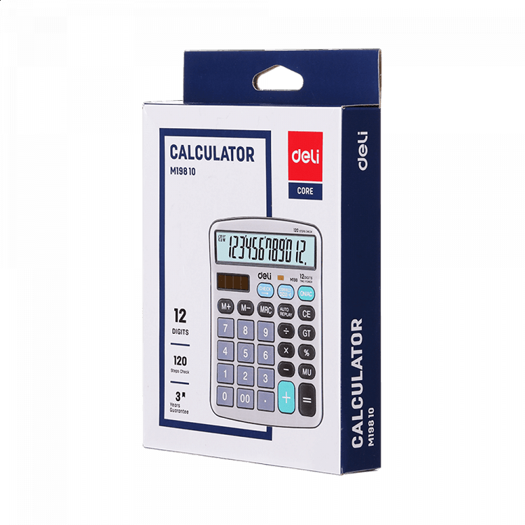 DELI CORE Αριθμομηχανή 12 Ψηφίων 12x15x3εκ Ασημί