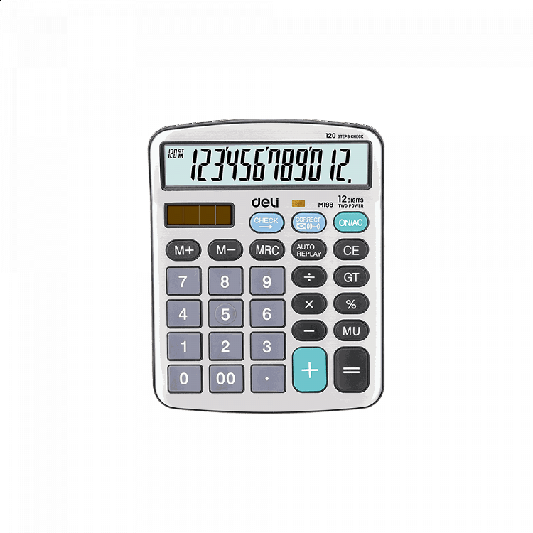 DELI CORE Αριθμομηχανή 12 Ψηφίων 12x15x3εκ Ασημί