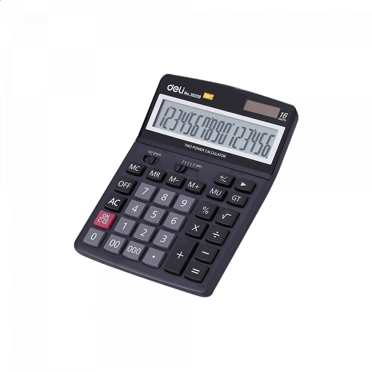 DELI CORE Αριθμομηχανή 16 Ψηφίων 19.3x14.85x4.55cm Μαύρη
