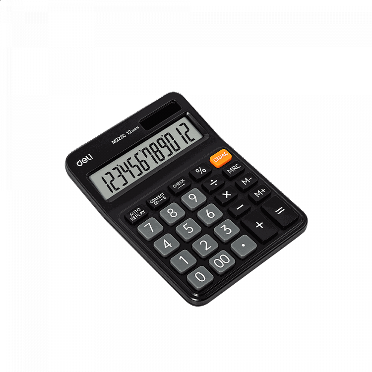 DELI ASKEND M222C Αριθμομηχανή 12 Ψηφίων 11x15x2,8εκ Μαύρο