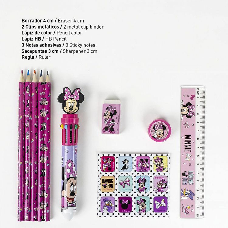 Σούπερ Σχολικό Σετ με 12 Είδη Γραφής DISNEY Minnie Mouse