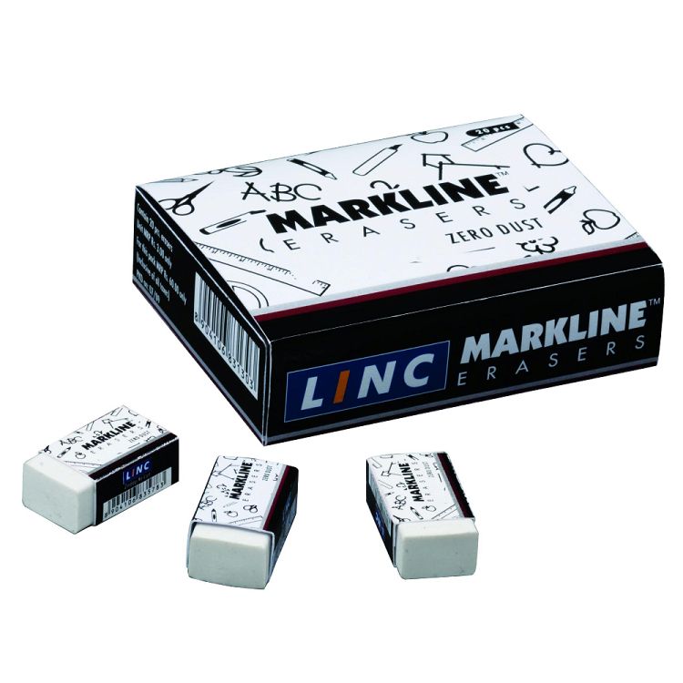 Σβήστρα LINC MARKLINE/άσπρη, zero dust 20τμχ