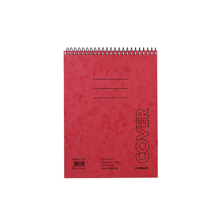 Σπιράλ Μπλοκ Σημειώσεων Όρθιο 10Χ14 80φυλλο COVER, σε πακέτο των 10 τεμαχίων