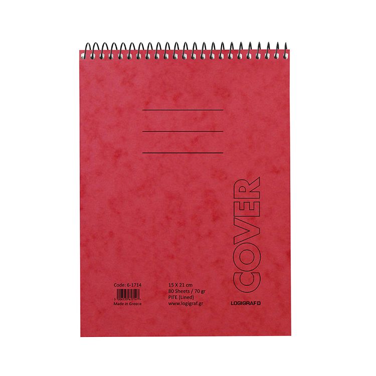 Σπιράλ Μπλοκ Σημειώσεων Όρθιο A5/15Χ21 80φυλλο COVER, σε πακέτο των 10 τεμαχίων