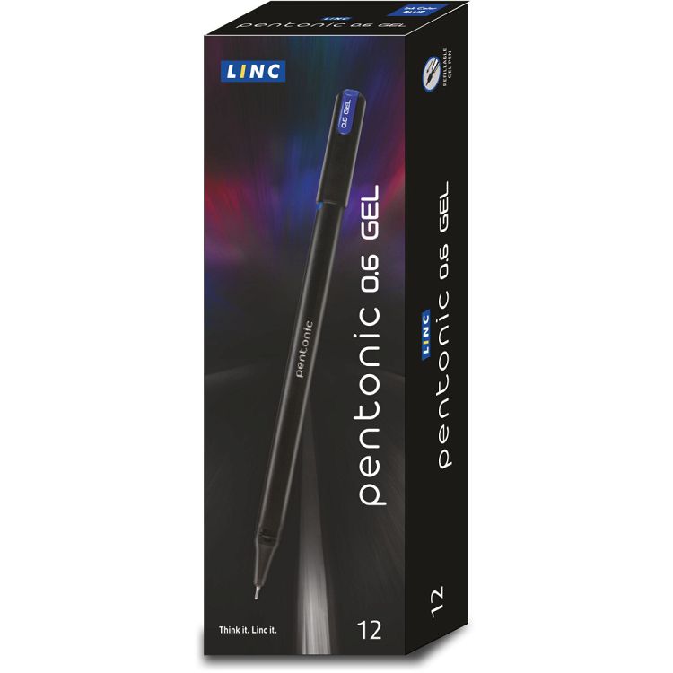 Gel pen LINC Pentonic/κόκκινο, κουτί 12τμχ