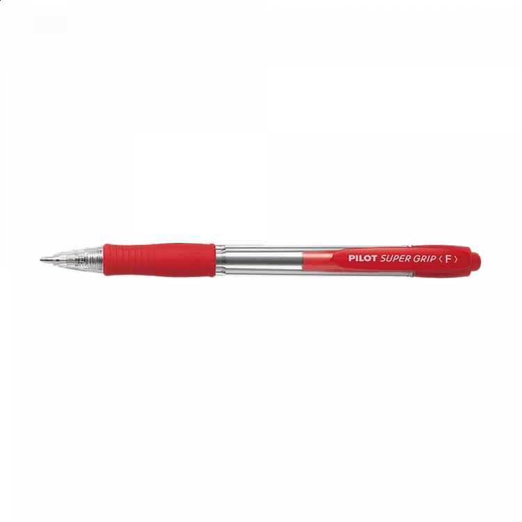 Στυλό Μπίλιας 0.7mm PILOT SUPER GRIP Fine Κόκκινο, σε Κουτί 12τμχ