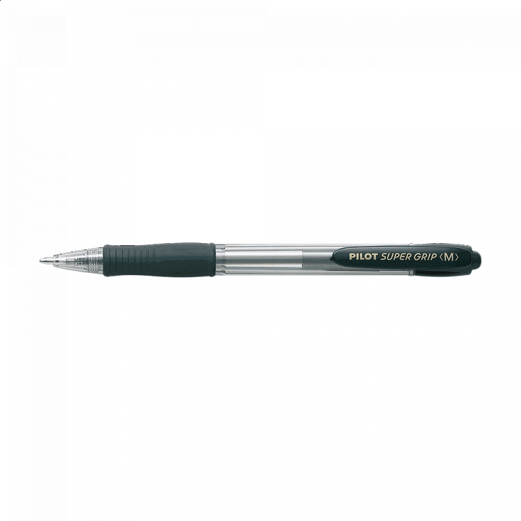 Στυλό Μπίλιας 1.0mm PILOT SUPER GRIP Medium Μαύρο, σε Κουτί 12τμχ