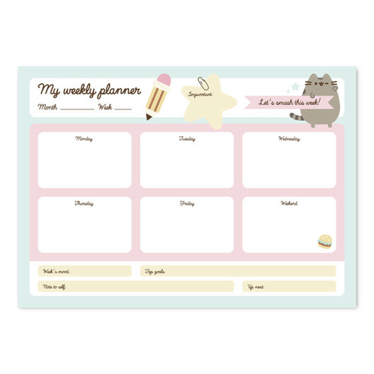 Εβδομαδιαίο Πλάνο Μπλοκ A4 PUSHEEN Foodie Blue