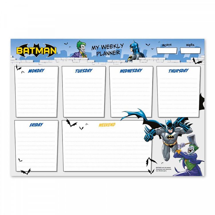 Εβδομαδιαίο Πλάνο Μπλοκ A4/21Χ29εκ DC COMICS Batman