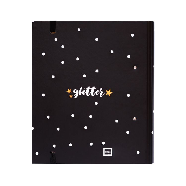 Premium Κλασέρ 2 κρίκων με Λάστιχο GLITTER Gold Dreams