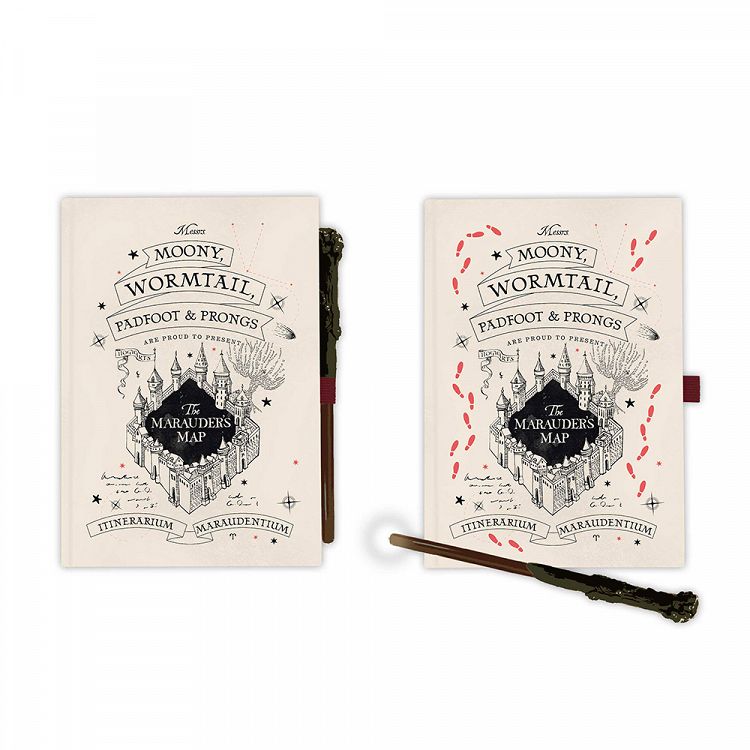 Premium Τετράδιο Α5 με Στυλό-Μαγικό Ραβδί HARRY POTTER Marauder's Map