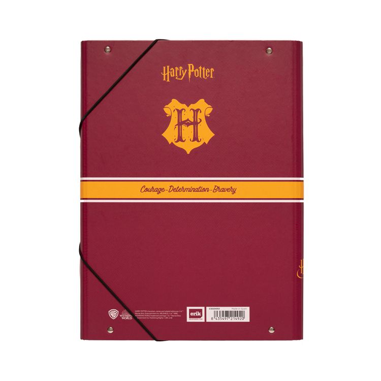 Κουτί σκληρό, 3cm ράχη, με Λάστιχο A4 HARRY POTTER Gryffindor