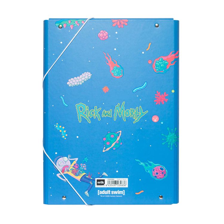 Κουτί σκληρό, 3cm ράχη, με Λάστιχο A4 RICK & MORTY Virus Attack