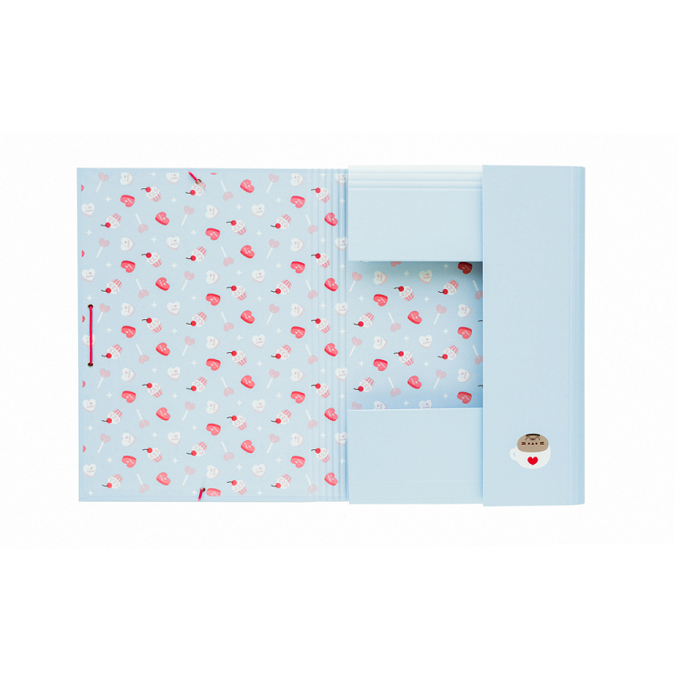 Κουτί σκληρό, 3cm ράχη, με Λάστιχο A4 PUSHEEN Purrfect Love Collection