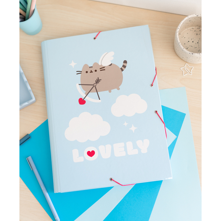Κουτί σκληρό, 3cm ράχη, με Λάστιχο A4 PUSHEEN Purrfect Love Collection