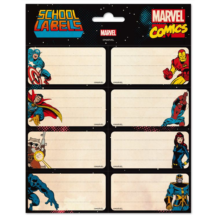 Αυτοκόλλητες Ετικέτες 8x2 MARVEL COMICS Avengers