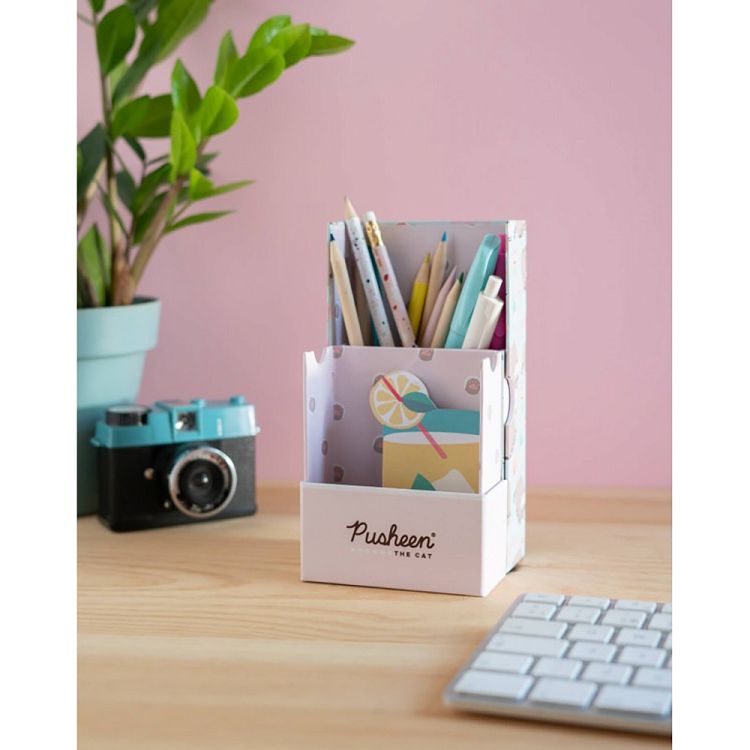Μολυβοθήκη/Κασετίνα με Θέση για Κινητό PUSHEEN ROSE COLLECTION