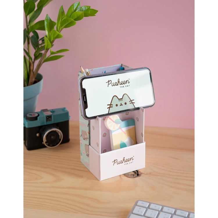 Μολυβοθήκη/Κασετίνα με Θέση για Κινητό PUSHEEN ROSE COLLECTION