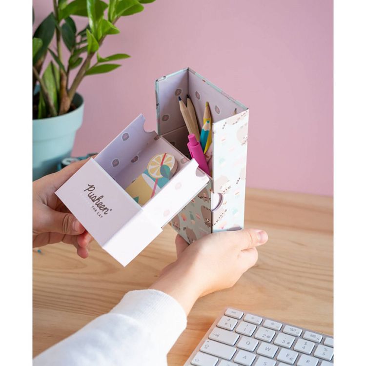 Μολυβοθήκη/Κασετίνα με Θέση για Κινητό PUSHEEN ROSE COLLECTION