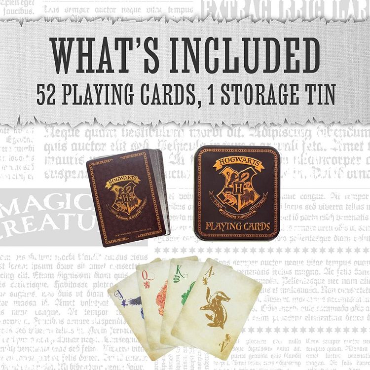 Playing Cards in Metal Case HARRY POTTER Hogwarts
