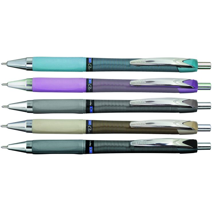 Ball pen LINC Elantra/μπλε, Σταντ 30τμχ, σε 5 μεταλιζέ χρώματα