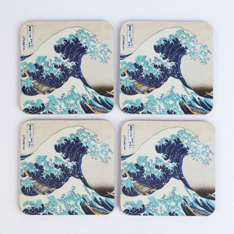 Σετ 4 Σουβέρ HOKUSAI by Kokonote