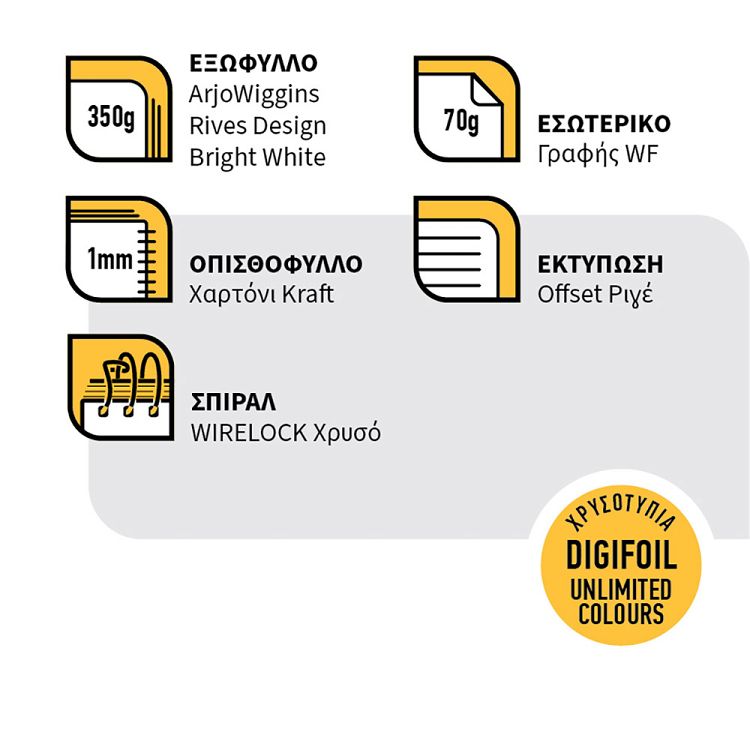 STYLE Τετράδιο Σπιράλ Wirelock B5/17Χ25 3 Θέματα 90 Φύλλα 6τμχ