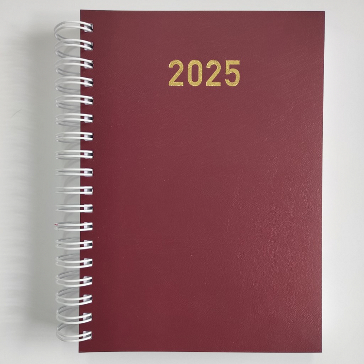 Ημερολόγιο Ημερήσιο PP 2026 ΣΠΙΡΑΛ 17Χ24 Μπορντό